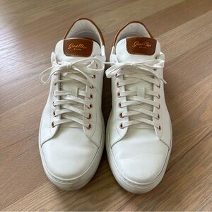 Good Man Brand white sneaker with brown leather accents